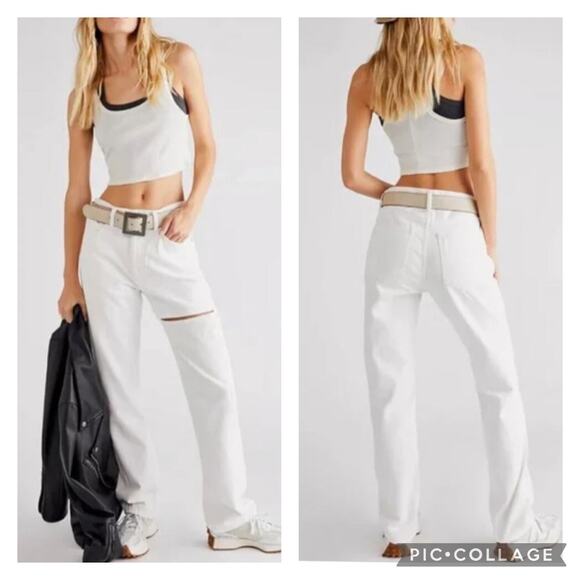 Agolde Denim - Agolde Lana Slice Jeans Mid Rise Vintage Straight White Denim NEW Size 29